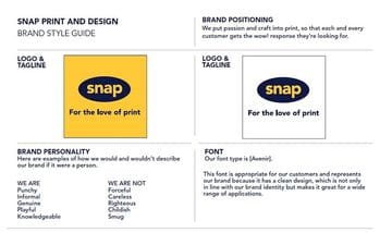 Your brand style guide on a page - template